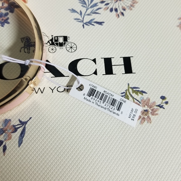 Authentic Coach Pink & Rose Gold Bangle Bracelet - Picture 5 of 7